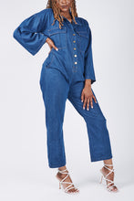 Load image into Gallery viewer, 'Friday' Denim Coveralls with Bell Sleeve