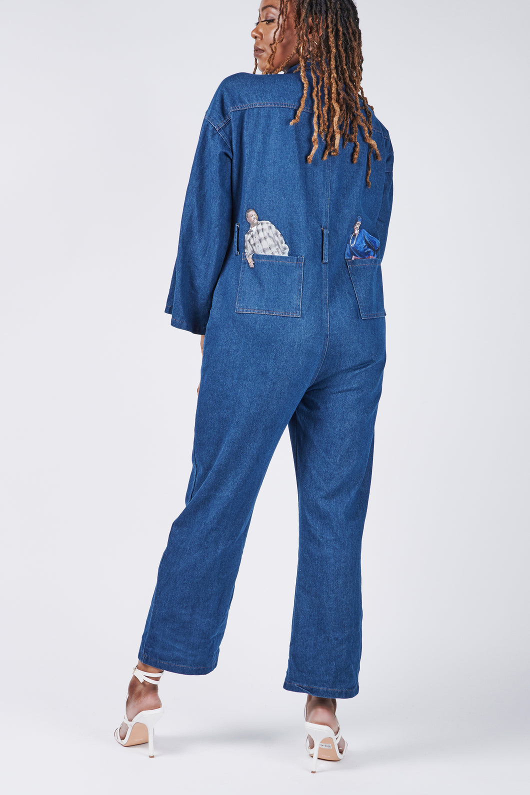 'Friday' Denim Coveralls with Bell Sleeve